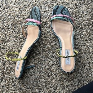 Steve Madden snakeskin colorful heels